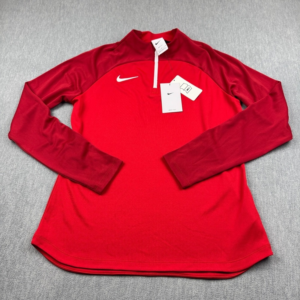 Nike Dri-FIT Academy Pro Drill Top Womens Medium‎ Red 1/4 Zip Soccer Activewear